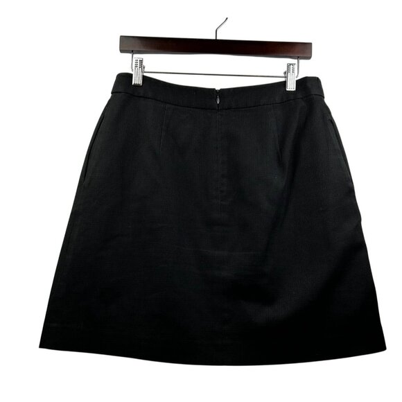 Tabitha Anthropologie Black Cotton Pleated Mini Skirt Career Style Sz 8 - Picture 4 of 8
